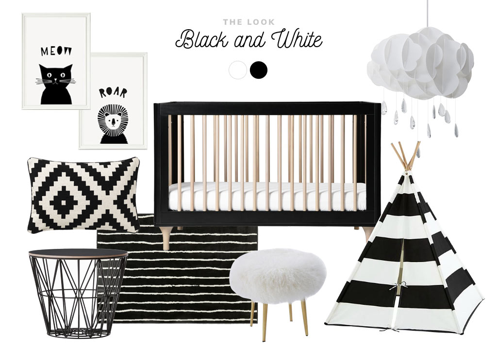black and white nursery