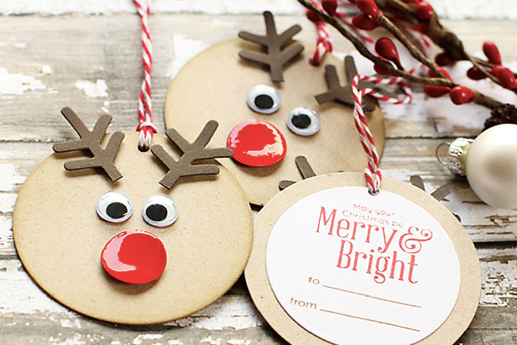 Christmas Crafts To Try With Kids - Rudolph Gift Tag