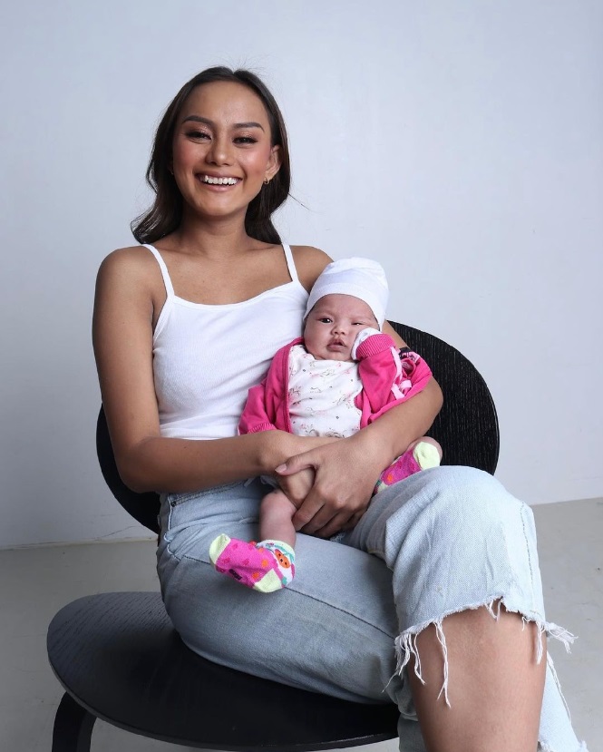 Rita Gaviola and her baby