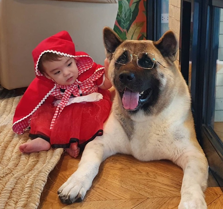 Tili Bolzico and Pochola play as Little Red Riding Hood and the Wolf for Halloween