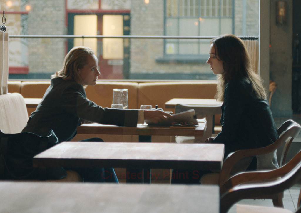 two women talking