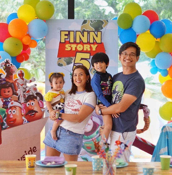 Nikki Gil and her family celebrating her 5-year-old son, Finn's, birthday.