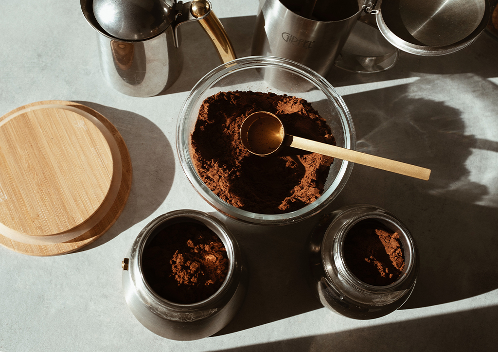 A coffee bar in a small space