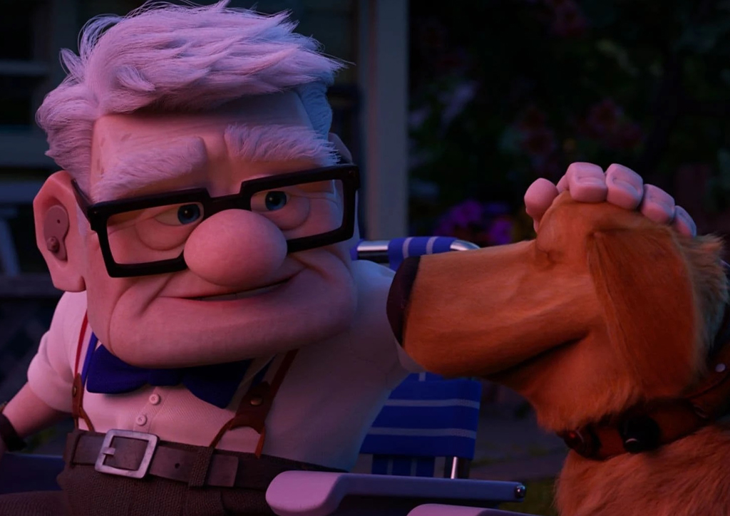 Dug from Disney+ Dug Days and Carl from Up