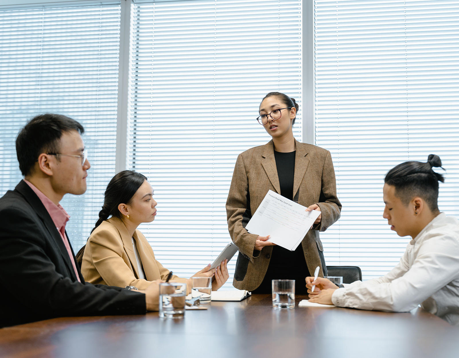 A woman entrepreneur giving a speech