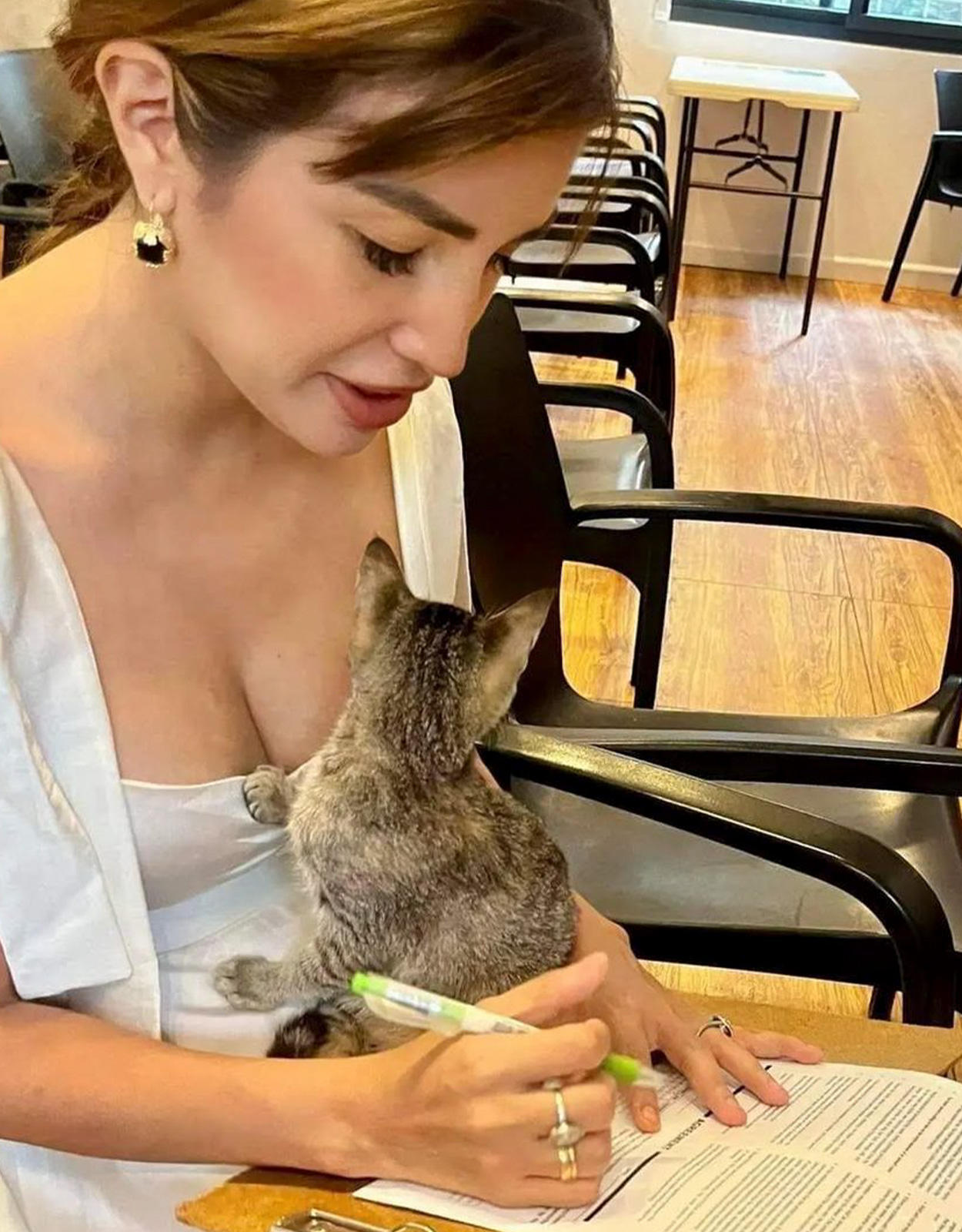 Nathalie Hart with her new cat