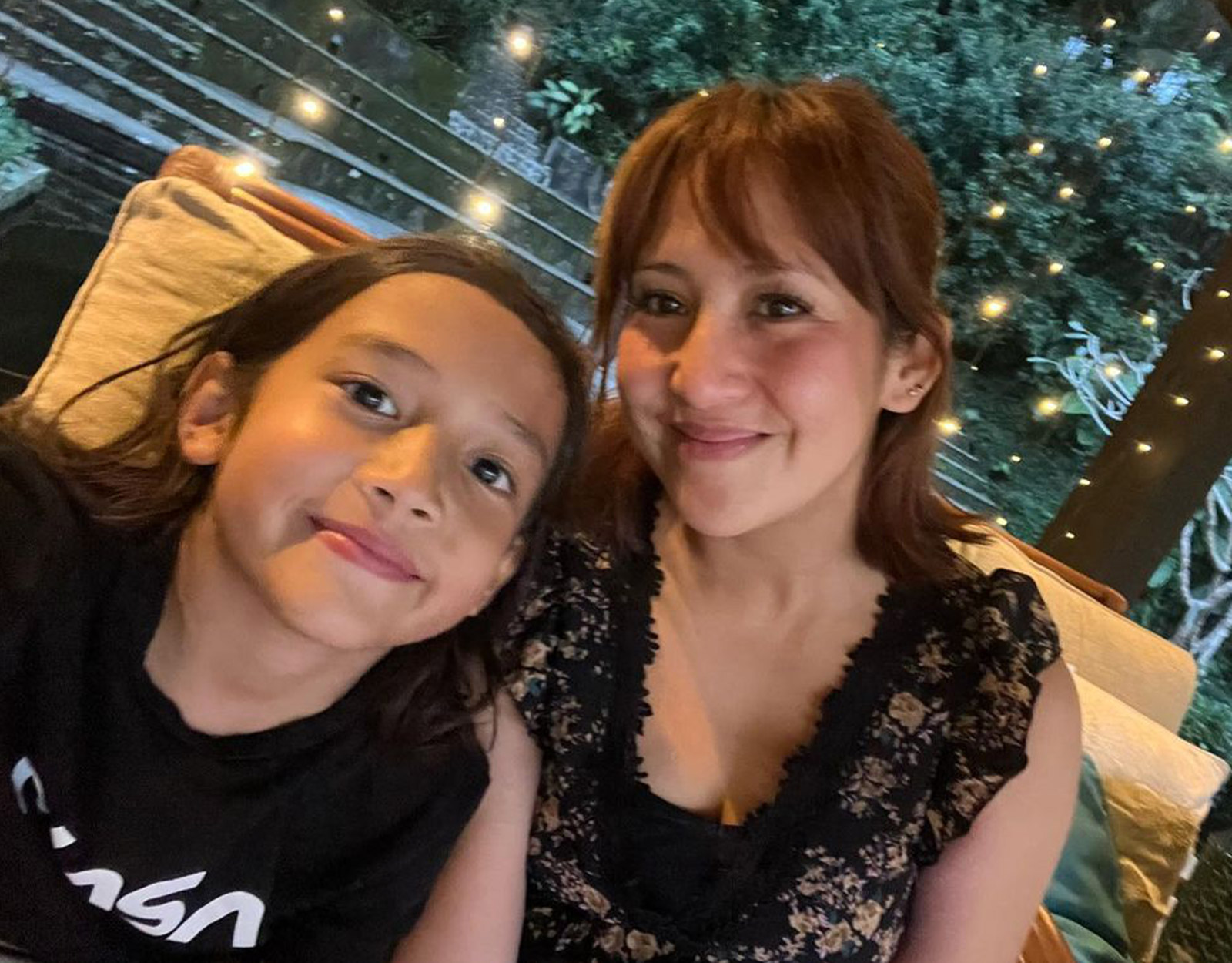 Jolina Magdangal with her son Pele