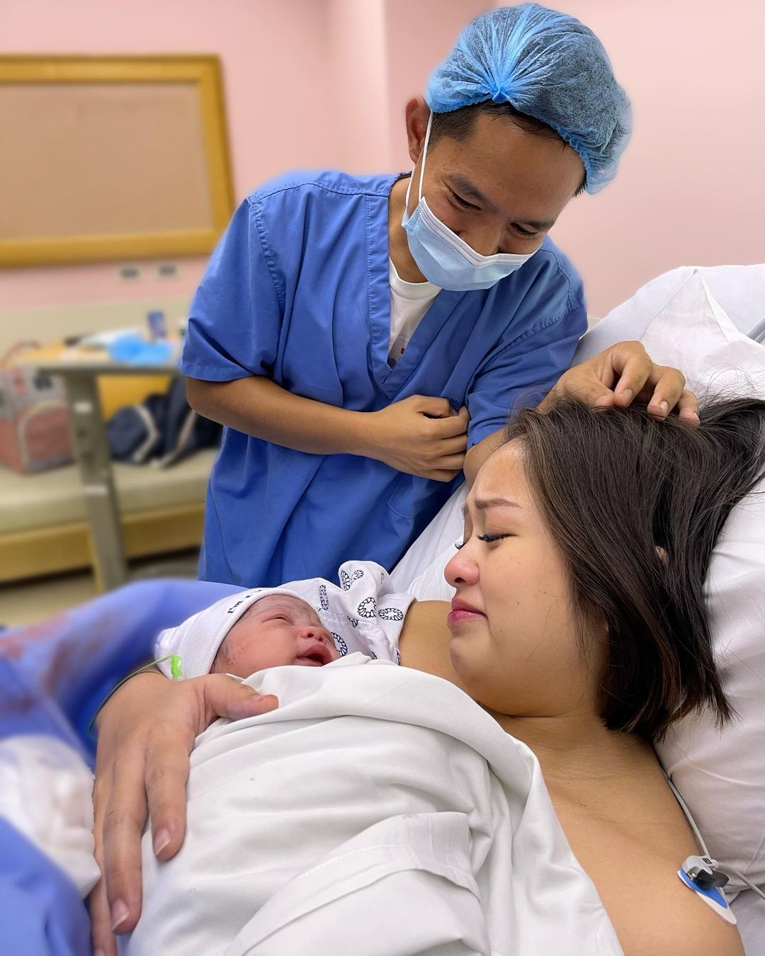 Trina Legaspi with her husband and her baby girl