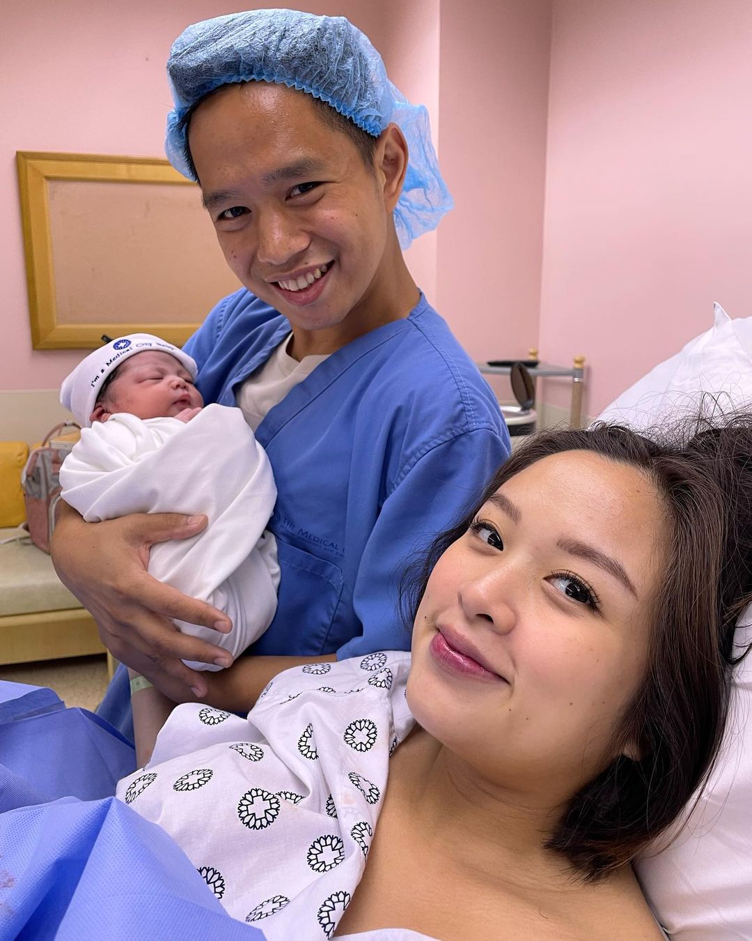 Trina Legaspi with her husband and her baby girl