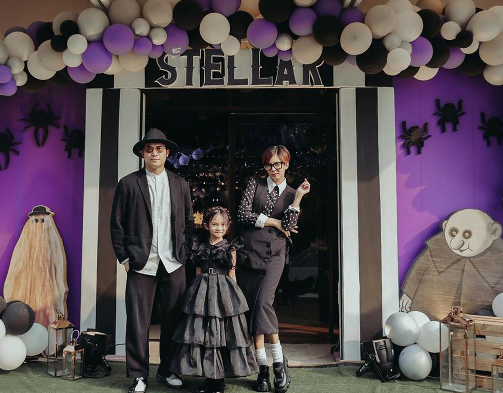 Kean, Chynna, and Stellar Cipriano as the Addams Family