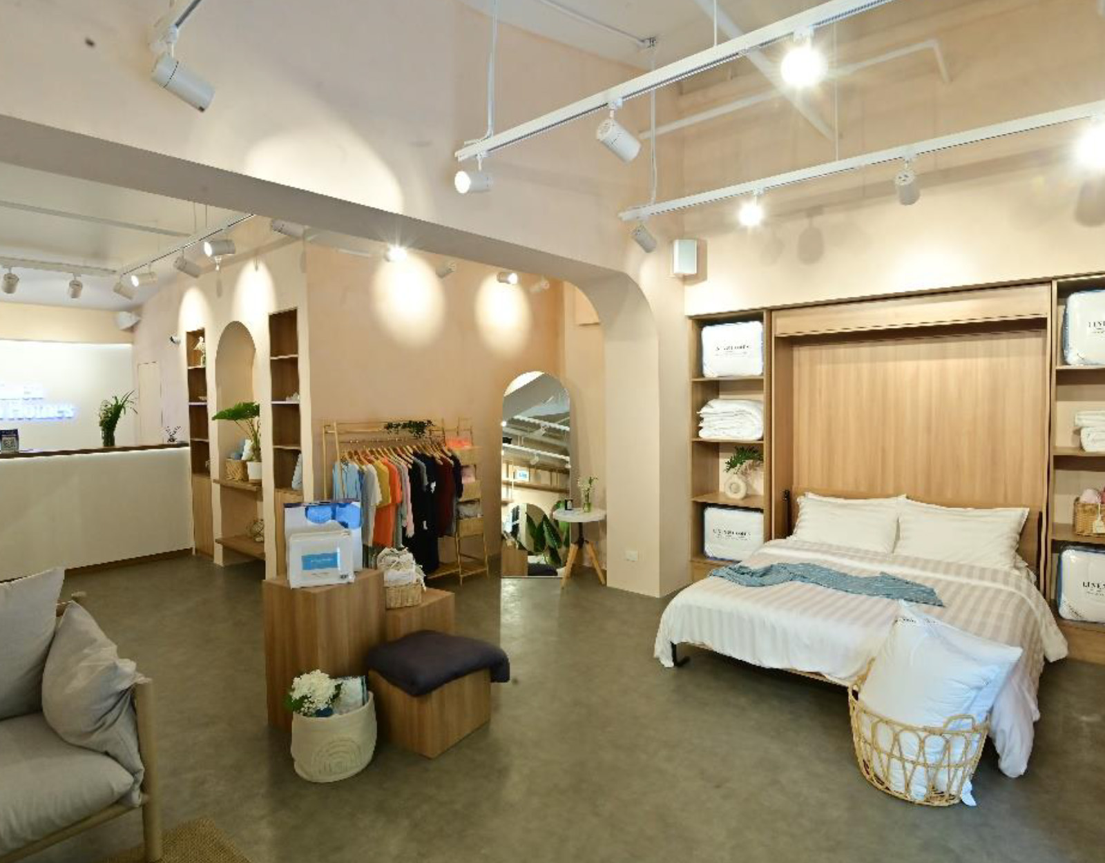 Linen and Homes showroom with bamboo sheets