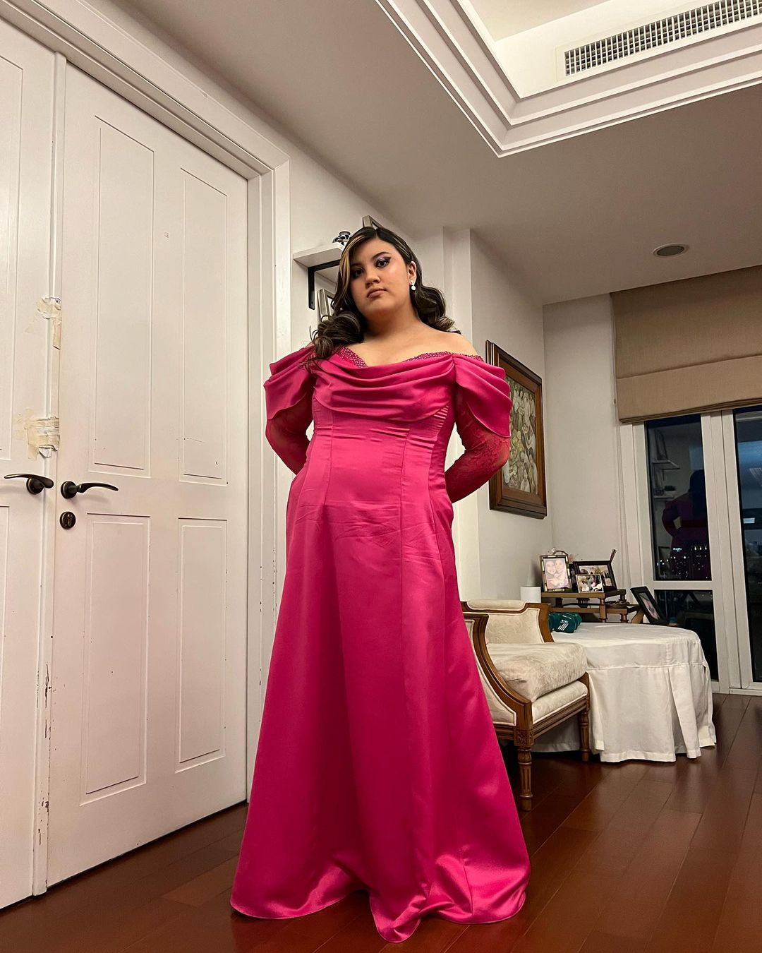 Miel Pangilinan in her prom gown