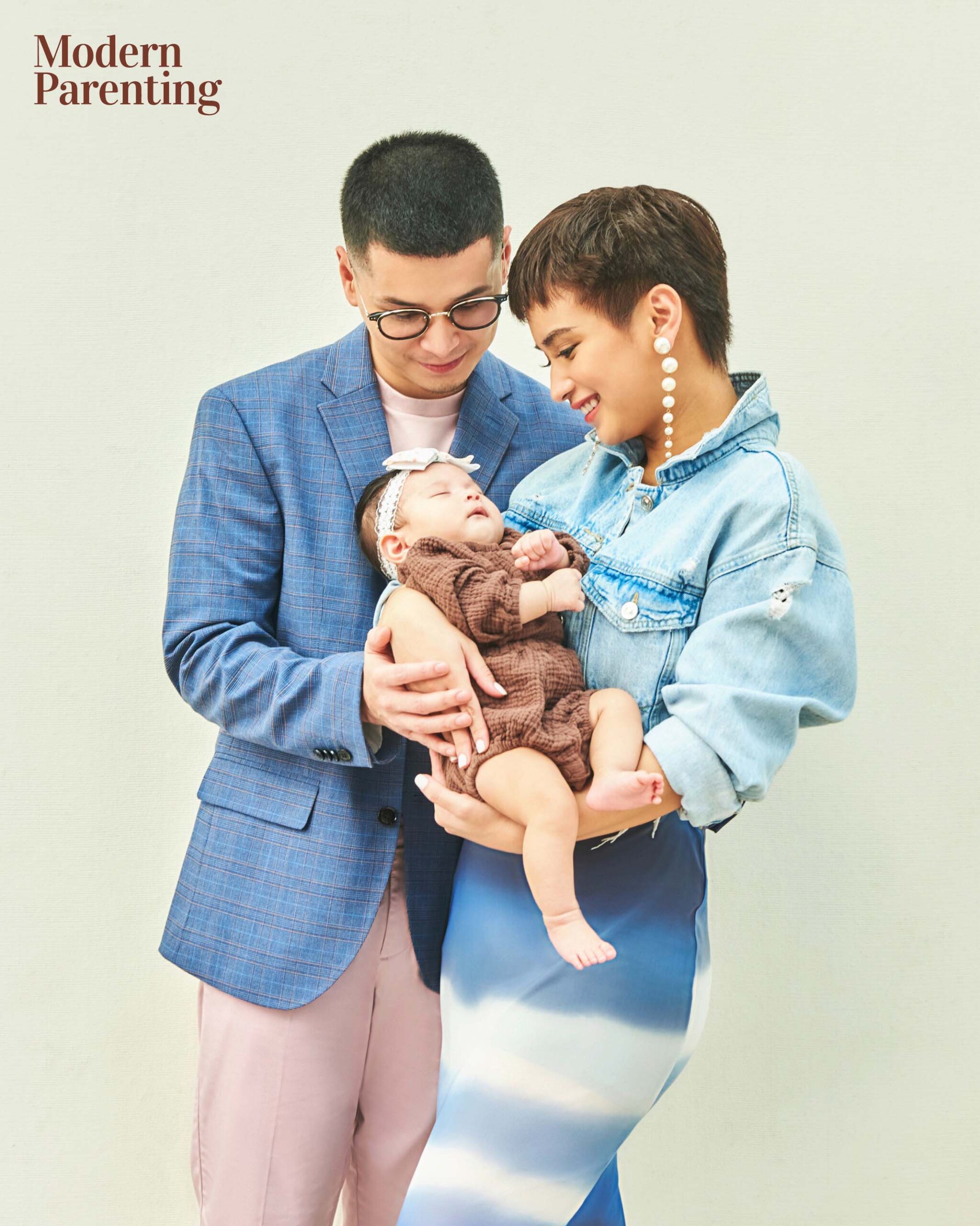 Patrick Sugui and Aeriel Garcia Sugui with Olivia for Modern Parenting