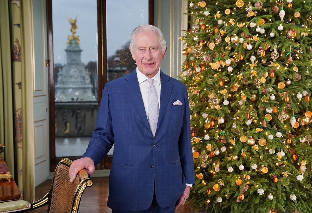 King Charles in Buckingham Palace during the Christmas Broadcast