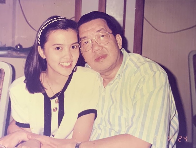Michelle Concepcion Reyes with dad Jose Santos "Joecon" Concepcion Jr. during their younger days 