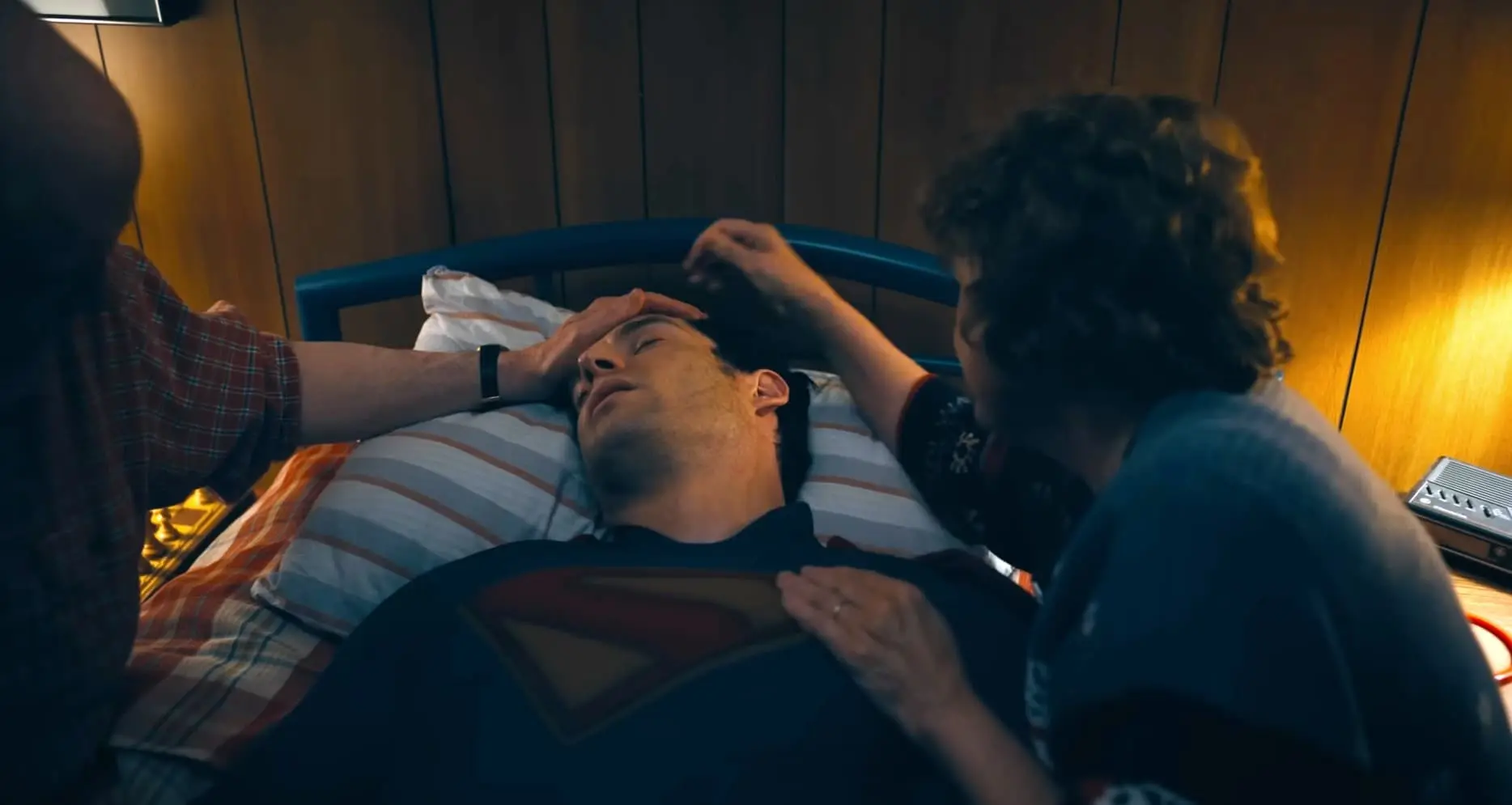 Superman and his parents Martha and Jonathan